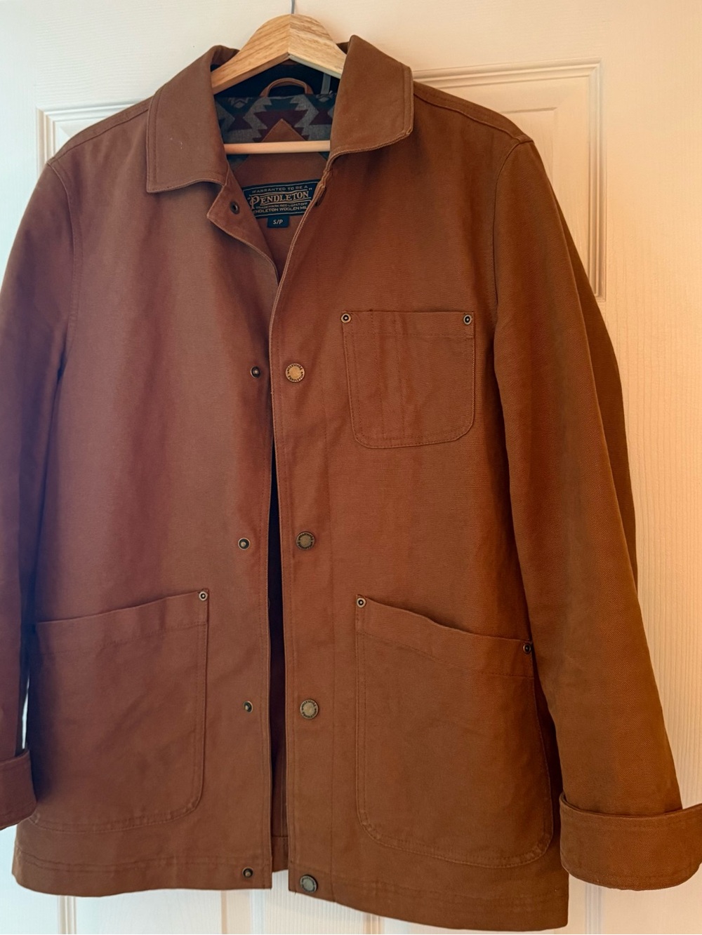 Pendleton Jacket Canvas Field Mens 3 Pocket Whiskey Brown Size Small